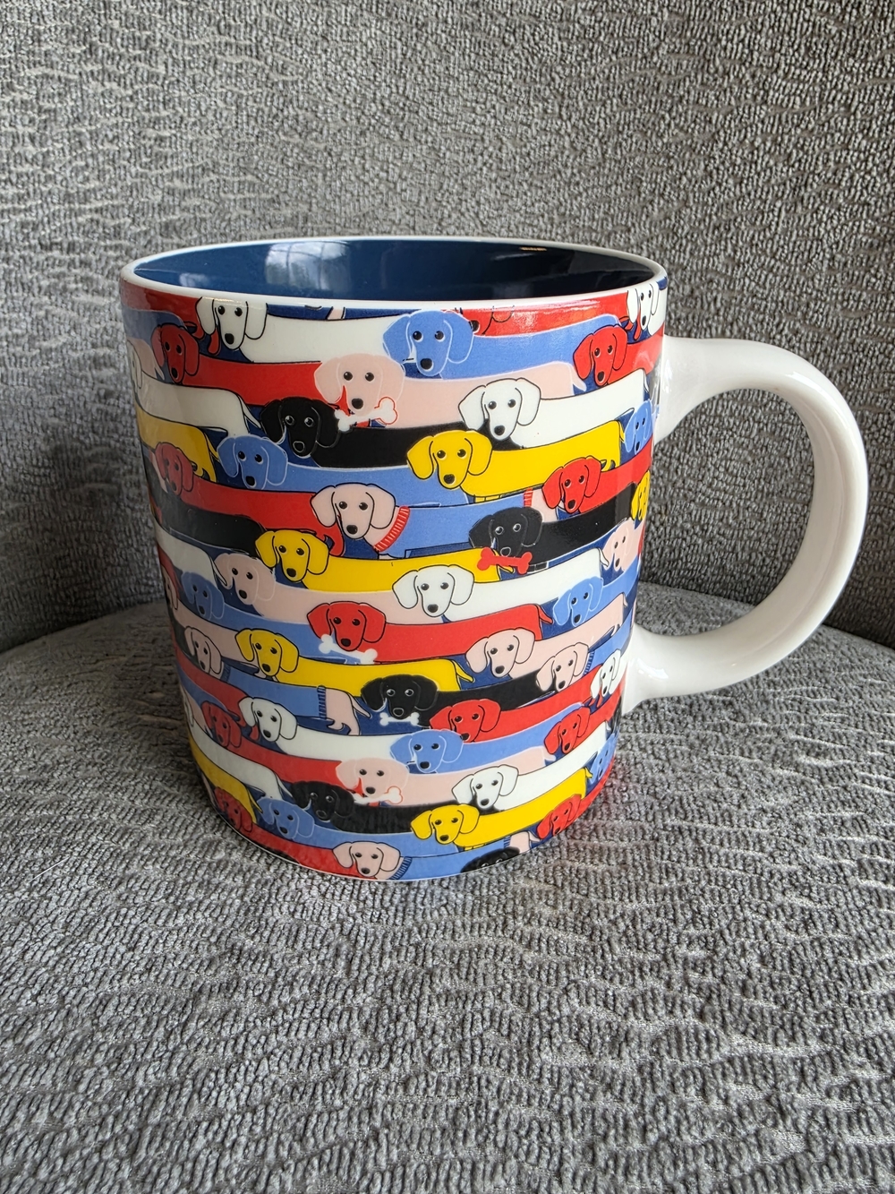 Colorful Dachshund Pattern Ceramic Coffee Mug - Multicolor